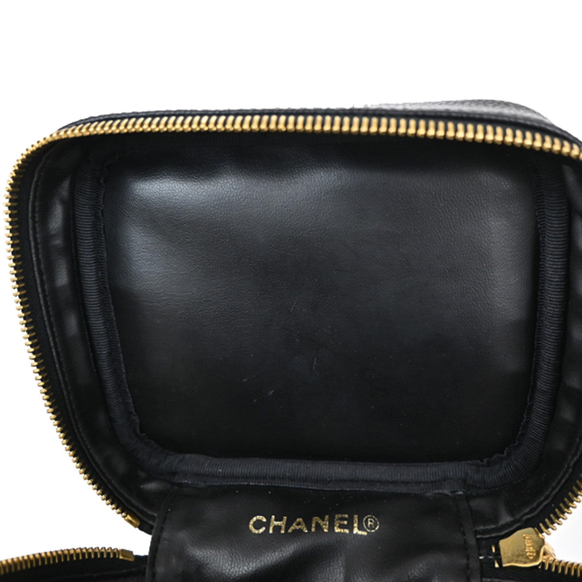 Chanel Vintage Timeless Vanity Case Caviar, BLACK, LEATHER, Handbag