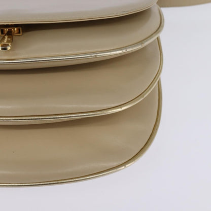 Salvatore Ferragamo Vintage Shoulder Bag Leather, BEIGE, LEATHER, Shoulder bag