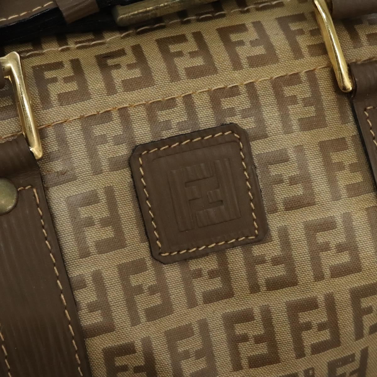 Fendi Boston Zucchino Coated Canvas, BEIGE, CANVAS, Travel bag