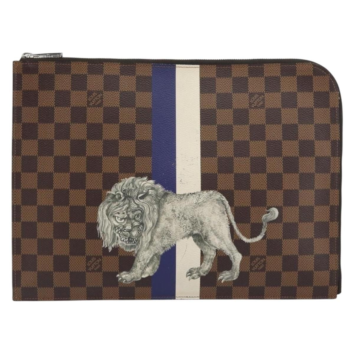 Louis Vuitton Pochette Jour Limited Edition Chapman Savane Damier, BROWN, CANVAS, Clutche & pouche