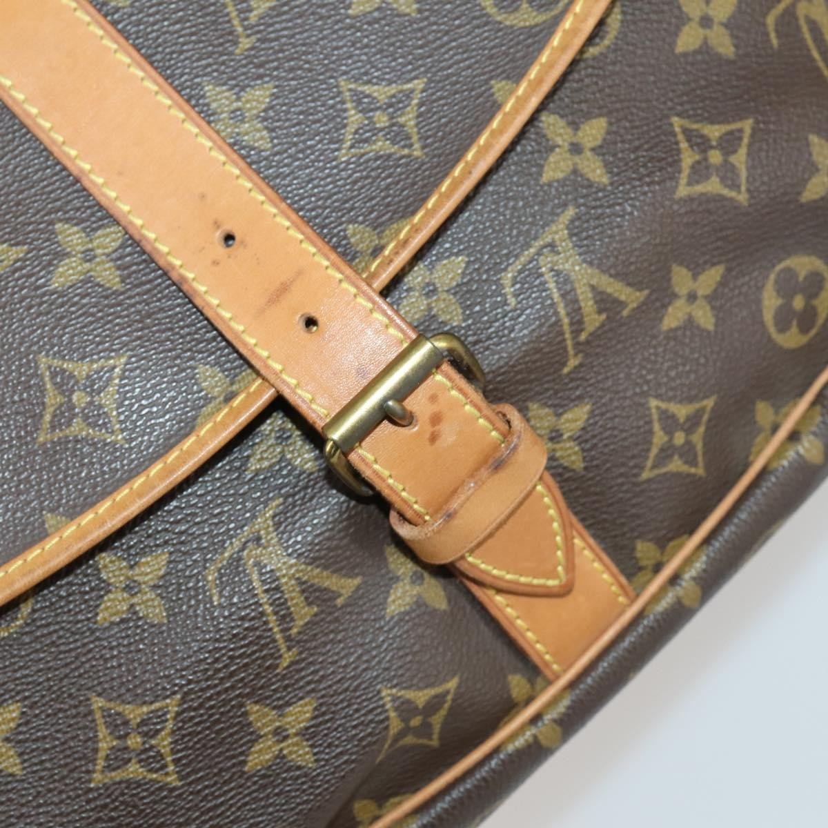 Louis Vuitton Saumur Handbag Monogram Canvas, BROWN, CANVAS, Shoulder bag