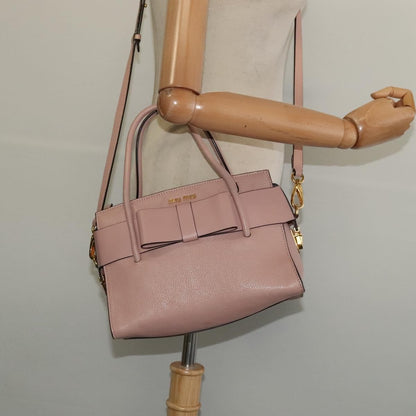Miu Miu Madras Fiocco Bow Tote Leather, PINK, LEATHER, Tote bag