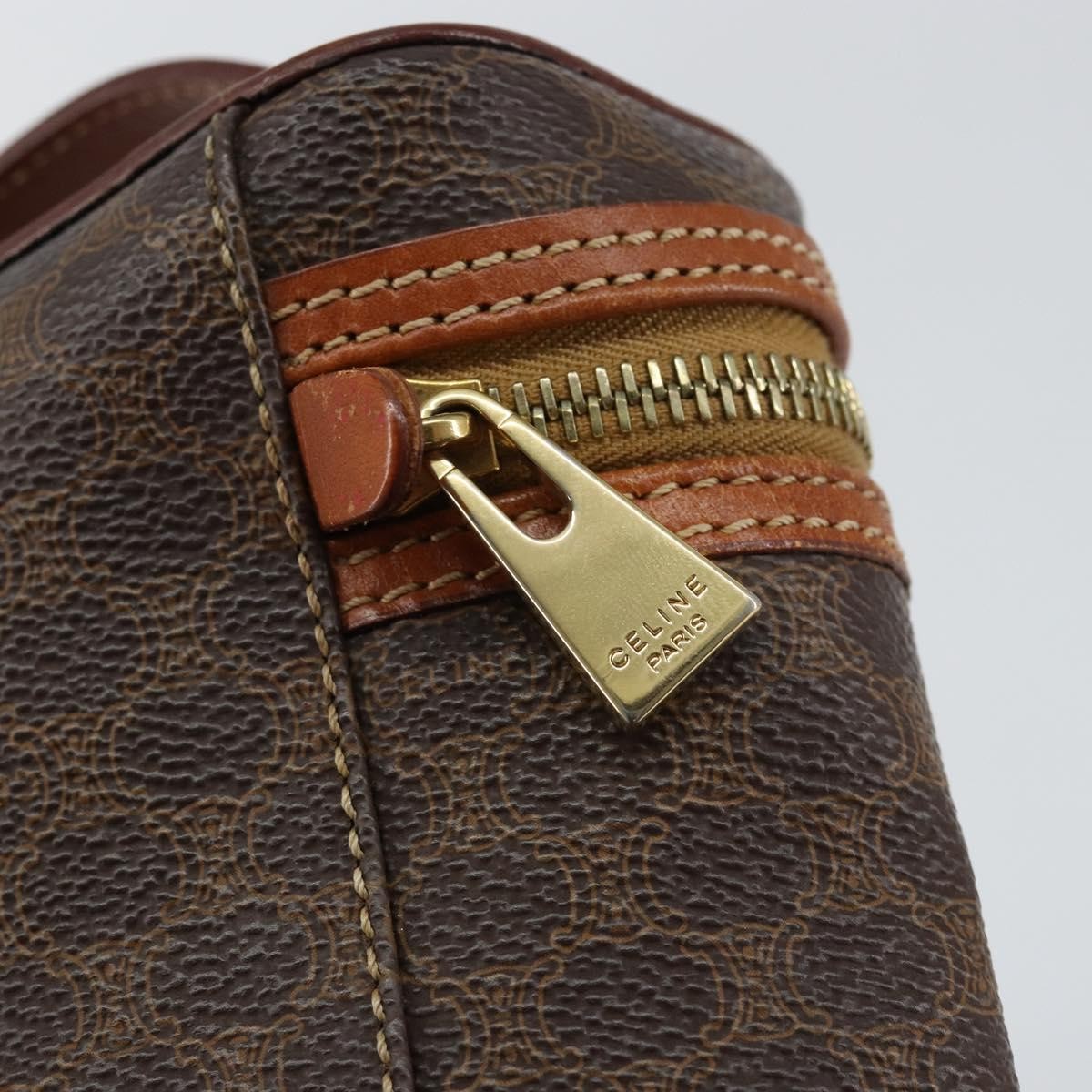 Celine Macadam Vanity Bag Canvas, BROWN, CANVAS, Handbag