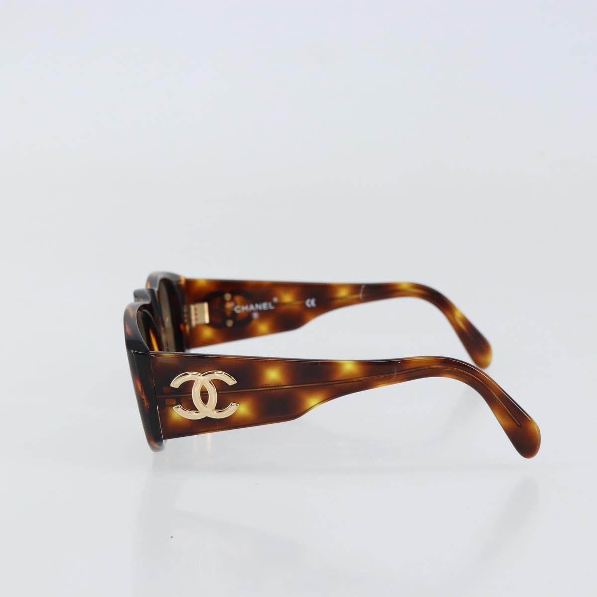 Chanel CHANEL Logo Sunglasses Eye Wear Plastic, Brown, Plastic, Sunglasses
