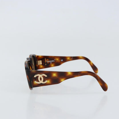 Chanel CHANEL Logo Sunglasses Eye Wear Plastic, Brown, Plastic, Sunglasses