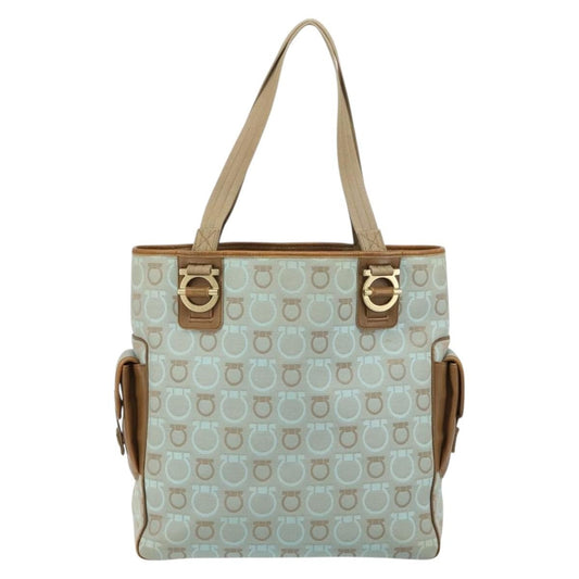 Salvatore Ferragamo Gancini Tote Gancini Canvas, BLUE, CANVAS, Tote bag