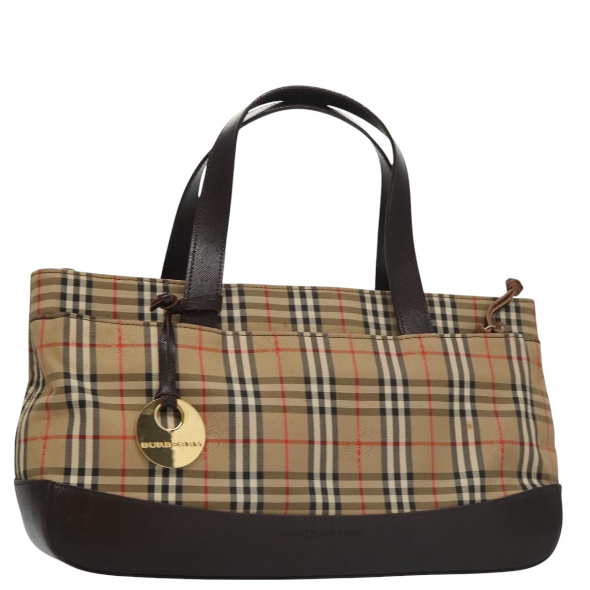 Burberry Nova Handbag Check Pattern, BEIGE, CANVAS, Handbag