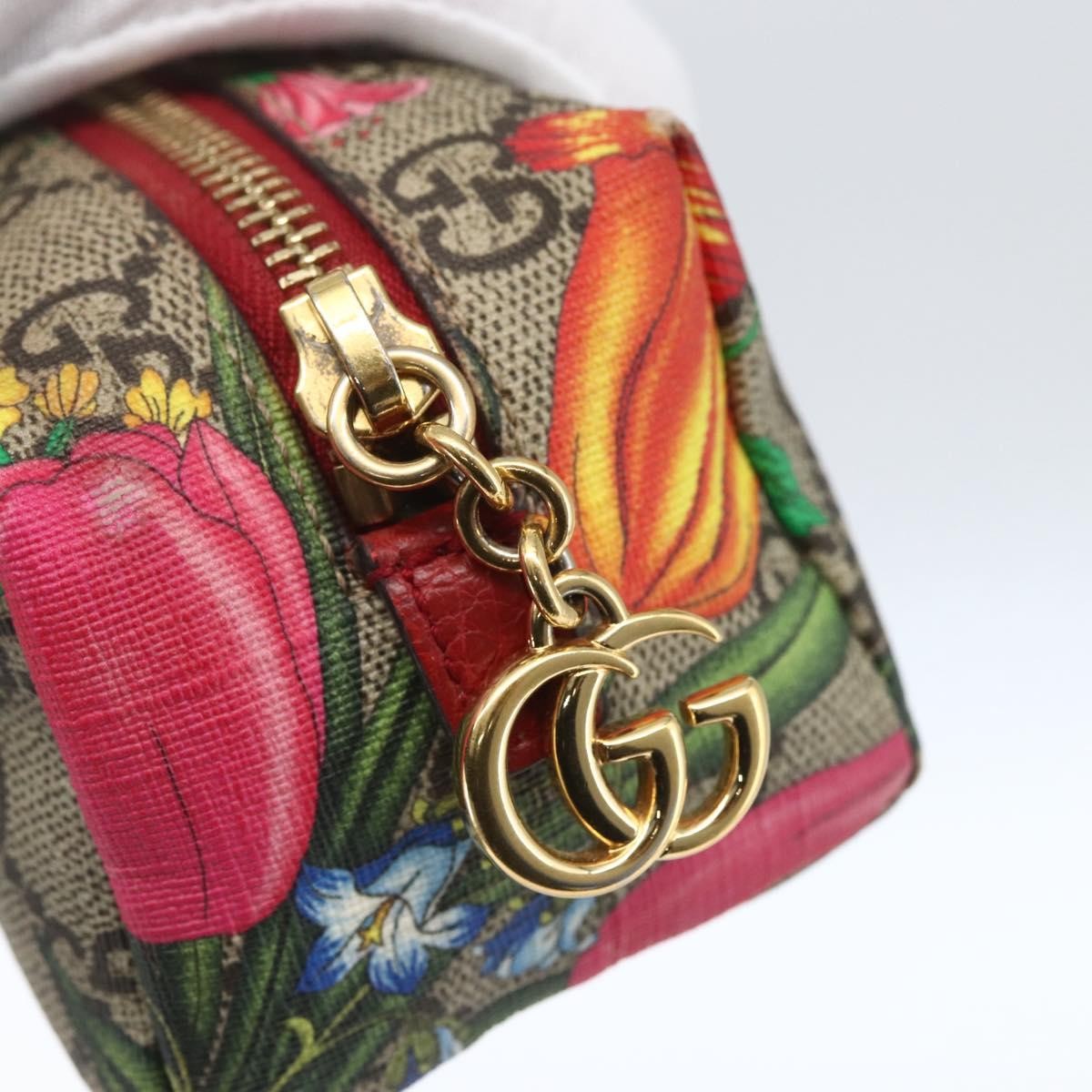 Gucci Ophidia Cosmetic Pouch Flora GG Coated Canvas, BEIGE, PVC, Clutche & pouche