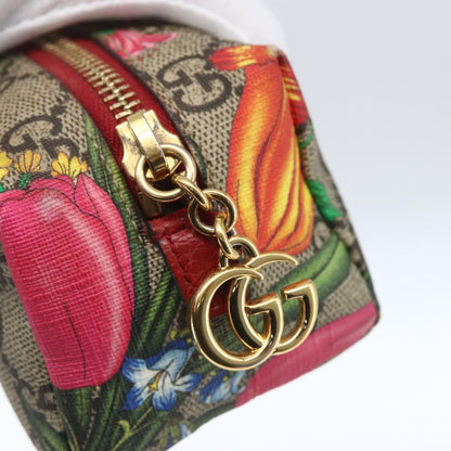 Gucci Ophidia Cosmetic Pouch Flora GG Coated Canvas, BEIGE, PVC, Clutche & pouche
