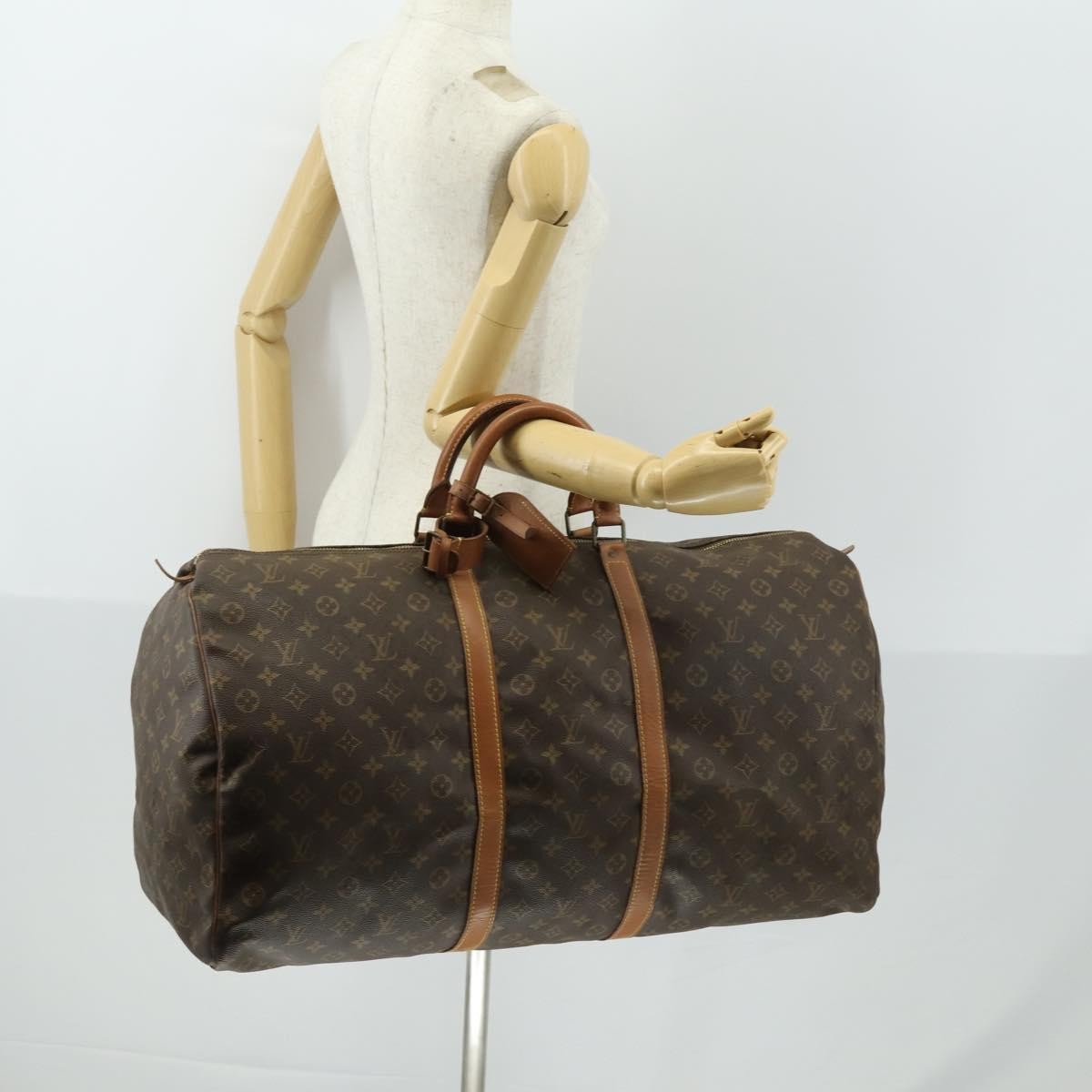 Louis Vuitton Keepall Bag Monogram Canvas, BROWN, CANVAS, Travel bag