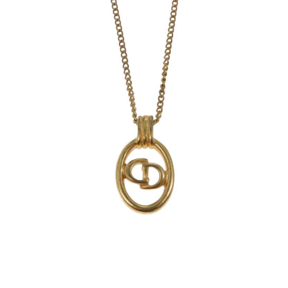 Christian Dior CD Round Pendant Necklace Metal, GOLD, METAL, Necklace
