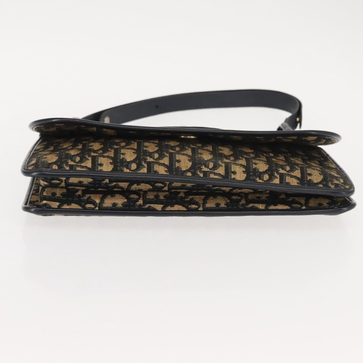 Christian Dior Vintage Trotter Shoulder Bag Canvas, NAVY, CANVAS, Shoulder bag
