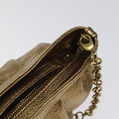 Salvatore Ferragamo Gancini Chain Clutch bag Leather, GOLD, LEATHER, Clutche & pouche