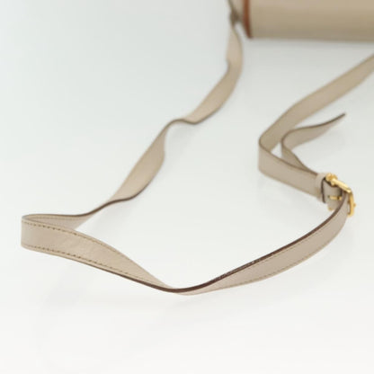 Celine Vintage Triomphe Shoulder Bag Leather, BEIGE, LEATHER, Shoulder bag