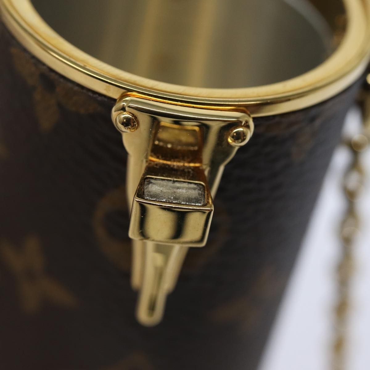 Louis Vuitton Lipstick Case on Chain Monogram Canvas, BROWN, CANVAS, Clutche & pouche