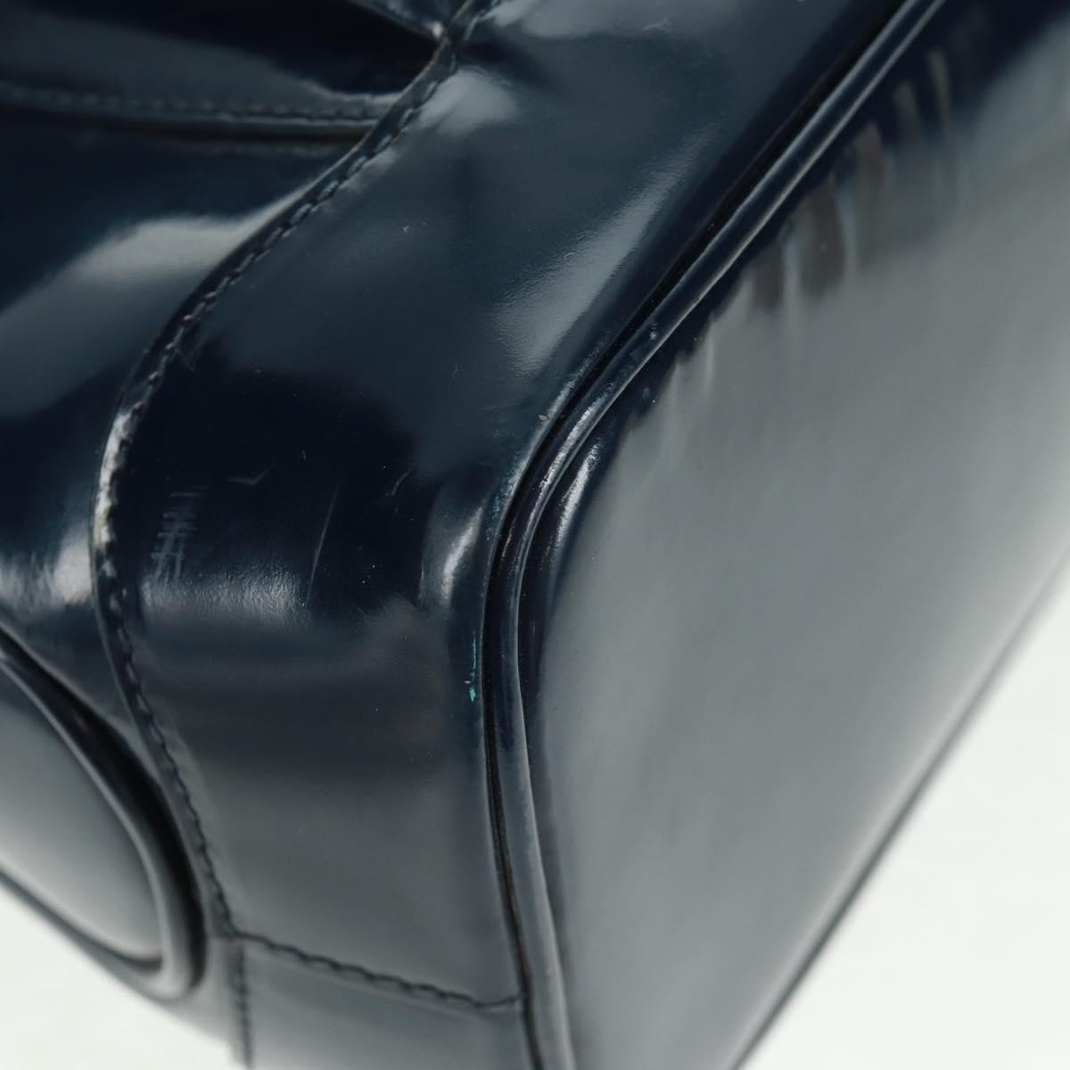 Gucci Vintage Bamboo Shoulder Bag Leather, NAVY, LEATHER, Shoulder bag