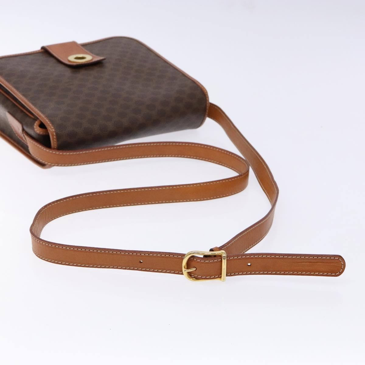 Celine Macadam Shoulder Bag PVC Leather, BROWN, CANVAS, Shoulder bag