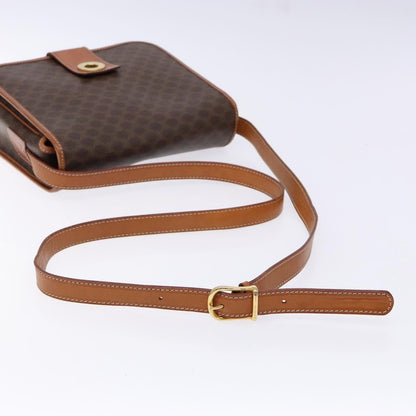 Celine Macadam Shoulder Bag PVC Leather, BROWN, CANVAS, Shoulder bag