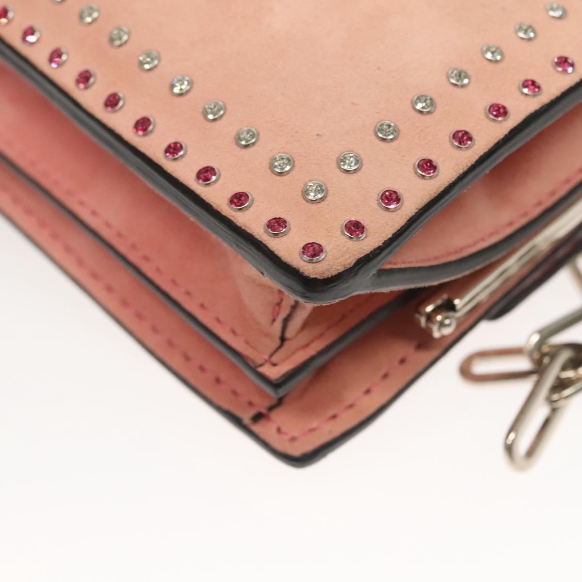 Valentino Garavani Turnlock Chain Shoulder Bag Suede, PINK, SUEDE, Shoulder bag