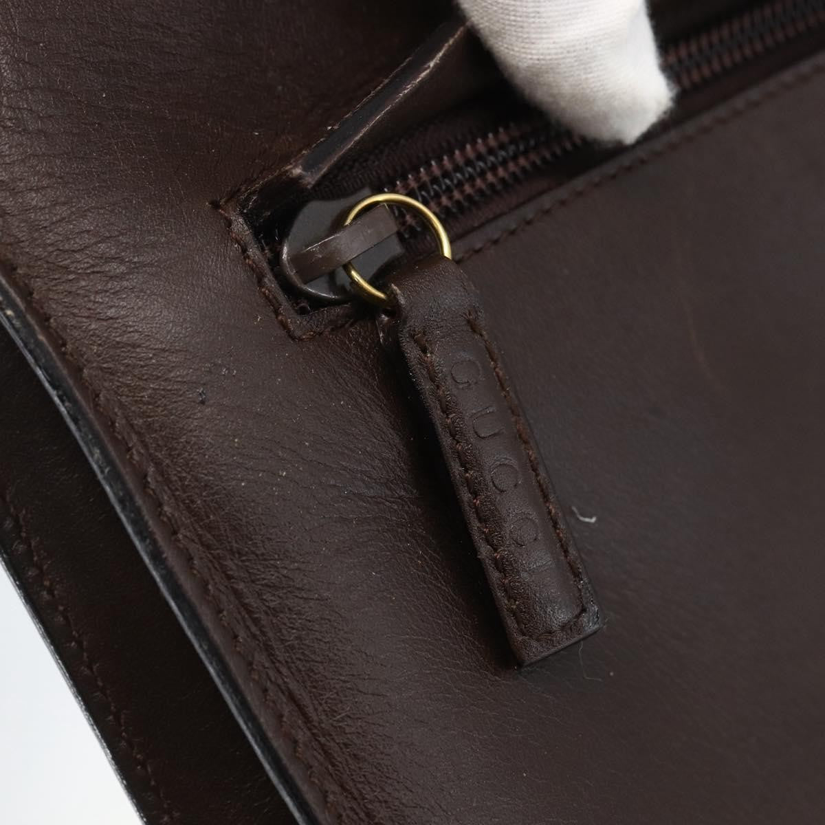 Gucci Vintage Handbag Leather, BROWN, LEATHER, Handbag