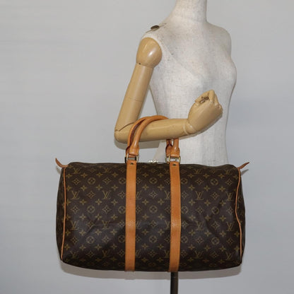 Louis Vuitton Keepall Bandouliere Bag Monogram Canvas, BROWN, CANVAS, Travel bag