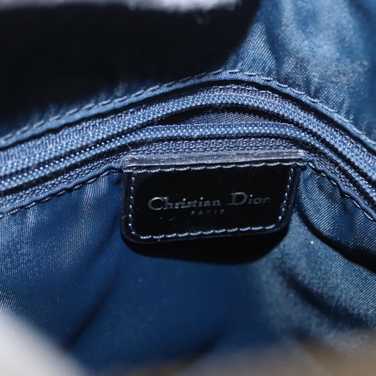 Christian Dior Vintage Trotter Boston Bag Diorissimo Canvas, NAVY, CANVAS, Handbag