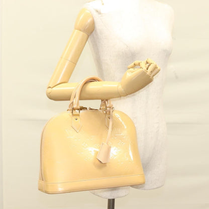 Louis Vuitton Alma Handbag Monogram Vernis, BEIGE, PATENT_LEATHER, Handbag