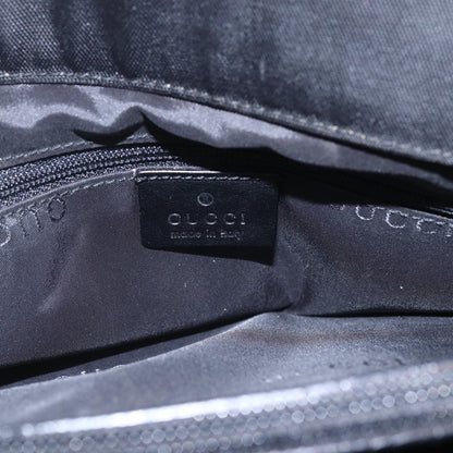 Gucci Vintage Bamboo Handle Tote Nylon, BLACK, NYLON, Handbag