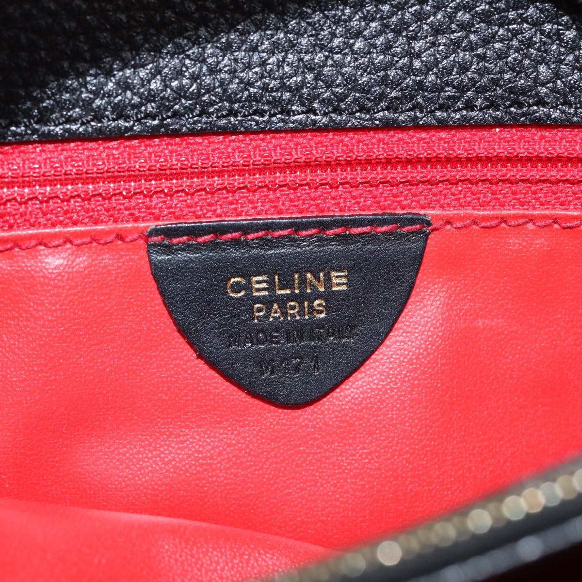 Celine Shoulder Bag Leather, BLACK, LEATHER, Shoulder bag
