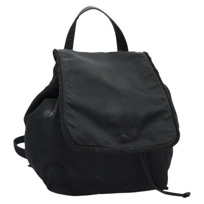 Prada Flap Drawstring Backpack Tessuto, BLACK, NYLON, Backpack