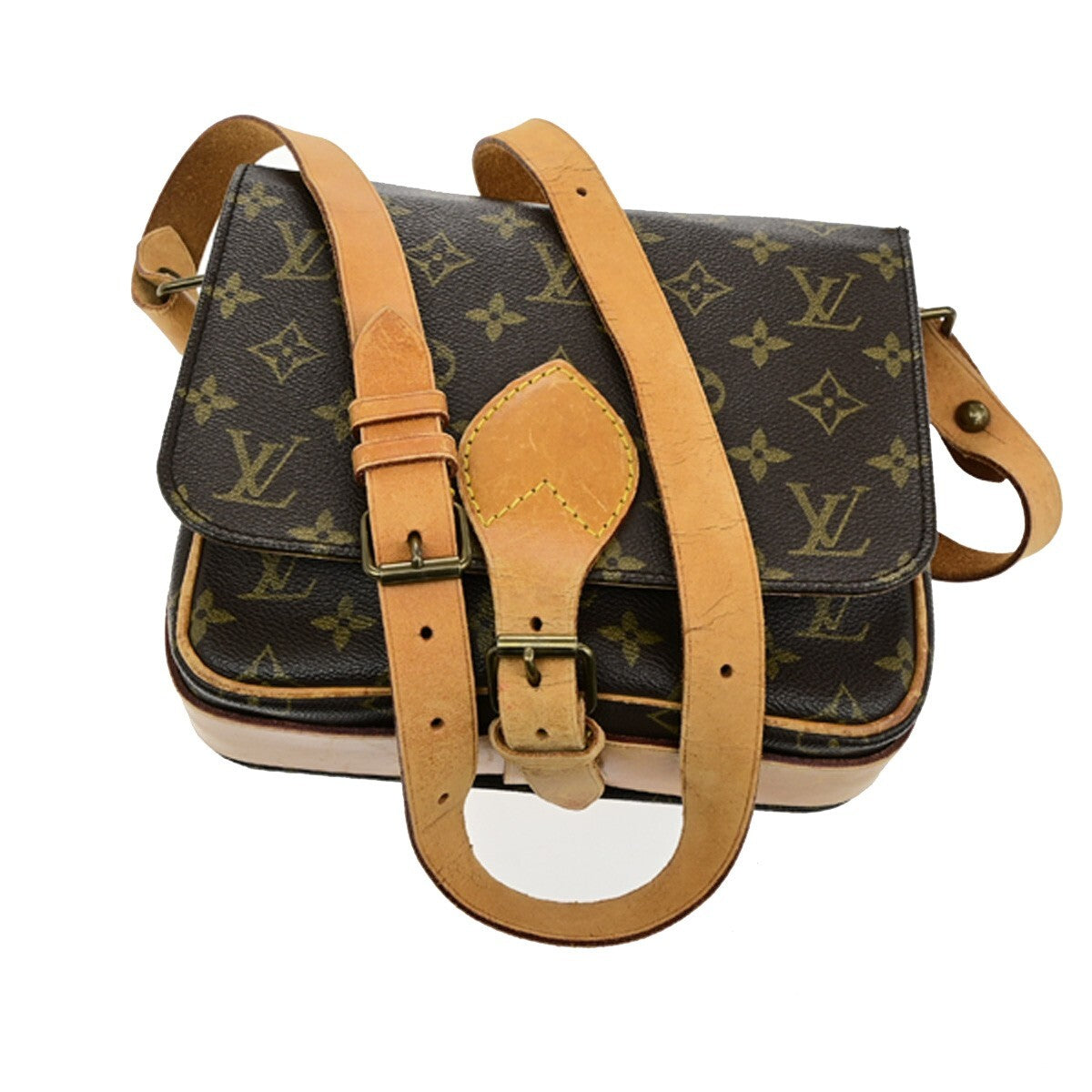 Louis Vuitton Cartouchiere Handbag Monogram Canvas, BROWN, CANVAS, Shoulder bag