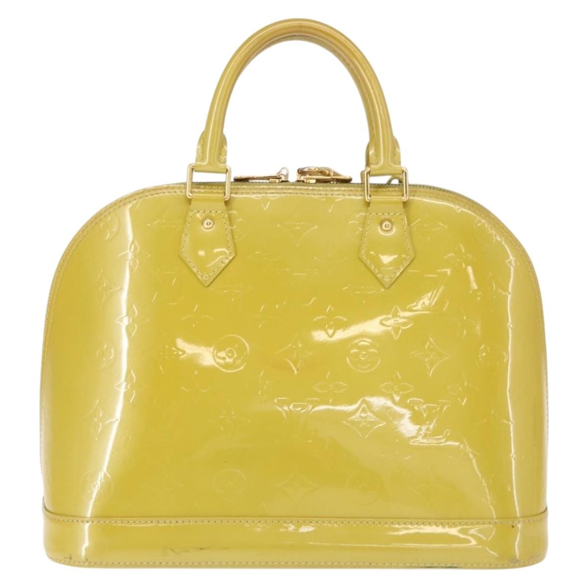Louis Vuitton Alma Handbag Patent Leather, GREEN, PATENT_LEATHER, Handbag