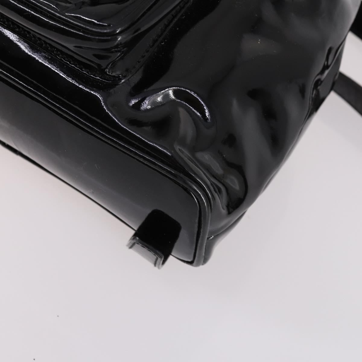 Gucci Vintage Bamboo Backpack Patent, BLACK, PATENT_LEATHER, Backpack