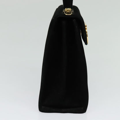 Salvatore Ferragamo Gancini Convertible Top Handle Bag Suede, BLACK, SUEDE, Handbag