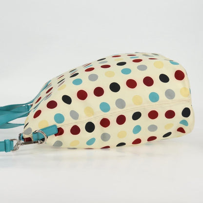 Prada Convertible Tote Printed Tessuto with Saffiano, WHITE, NYLON, Tote bag