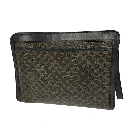 Celine C Macadam Pouch Canvas, BROWN, CANVAS, Clutche & pouche