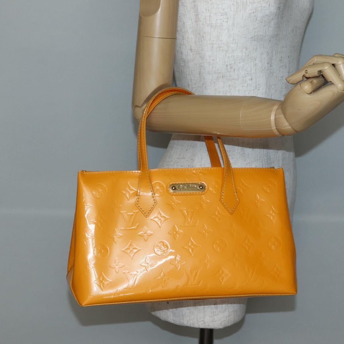 Louis Vuitton Wilshire Handbag Monogram Vernis, YELLOW, PATENT_LEATHER, Handbag
