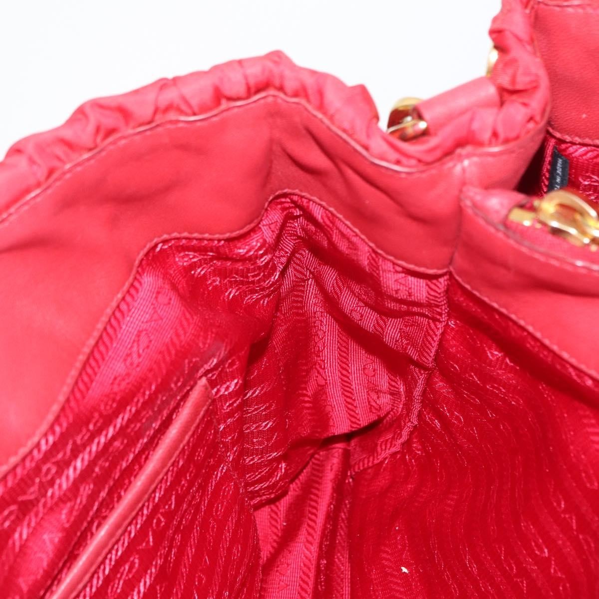 Prada Gaufre Convertible Tote Leather and Tessuto, RED, NYLON, Handbag