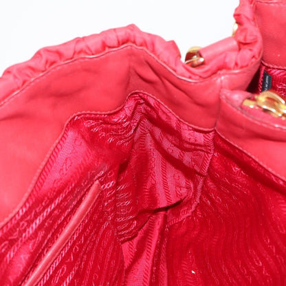 Prada Gaufre Convertible Tote Leather and Tessuto, RED, NYLON, Handbag