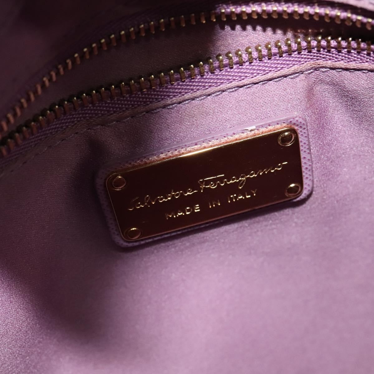 Salvatore Ferragamo Vara Bow Chain Tote Leather, PURPLE, LEATHER, Tote bag