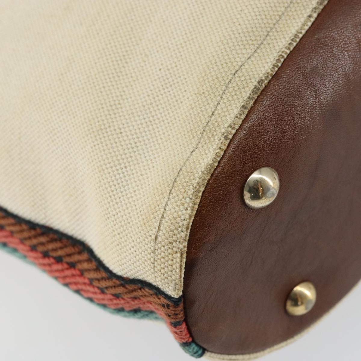 Gucci Vintage Bamboo Shoulder Bag Canvas, BEIGE, CANVAS, Shoulder bag