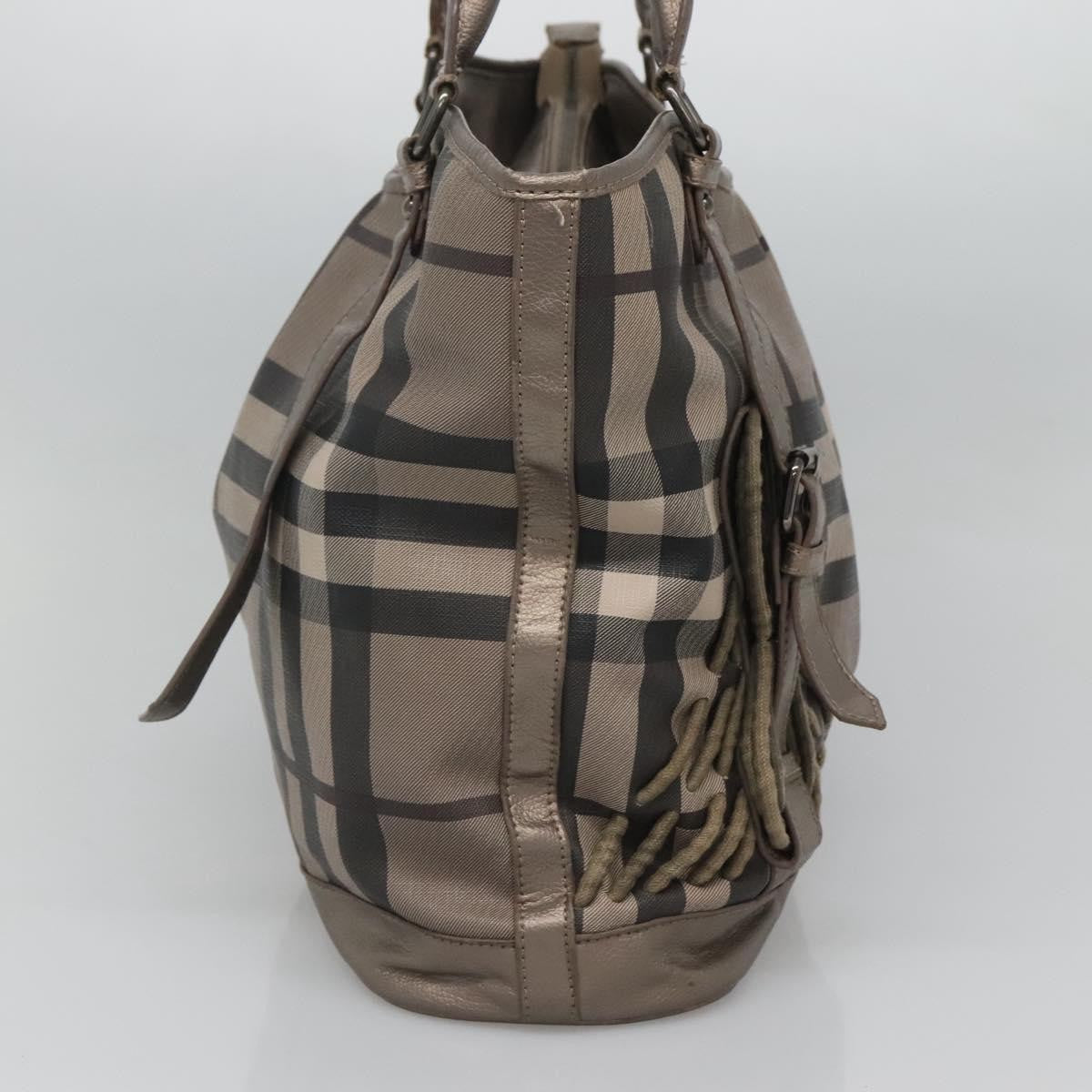 Burberry Nova Check Tote Canvas and Leather, GRAY, CANVAS, Tote bag
