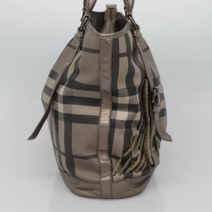 Burberry Nova Check Tote Canvas and Leather, GRAY, CANVAS, Tote bag