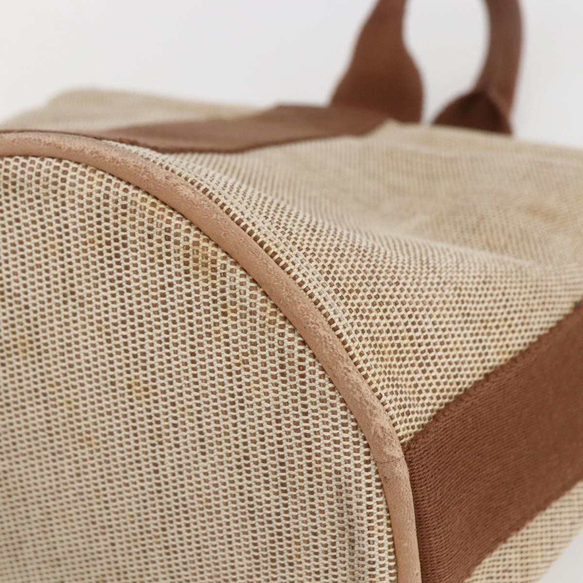 Hermes Saxo Handbag Toile, BEIGE, CANVAS, Handbag