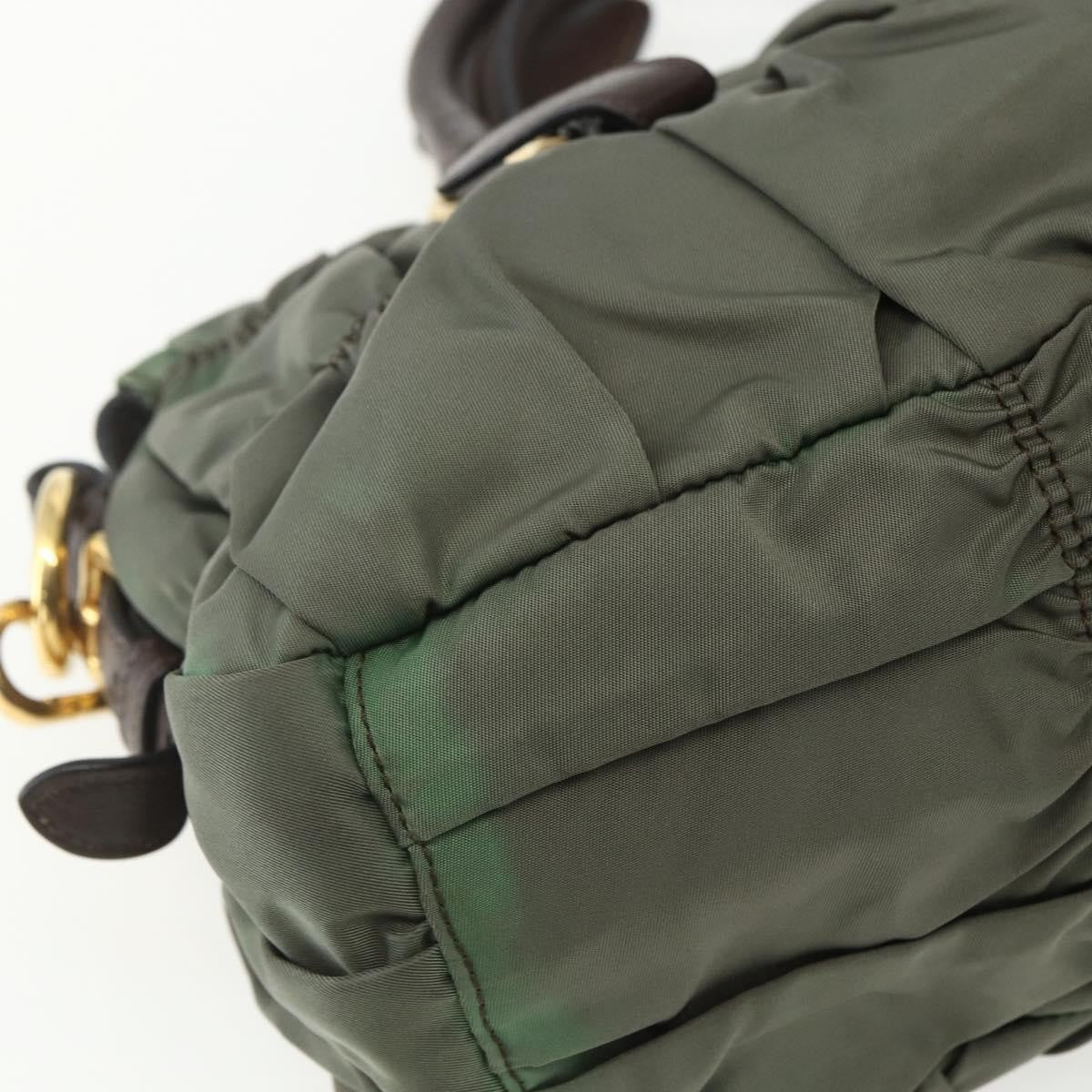 Prada Gaufre Convertible Satchel Tessuto, KHAKI, NYLON, Handbag