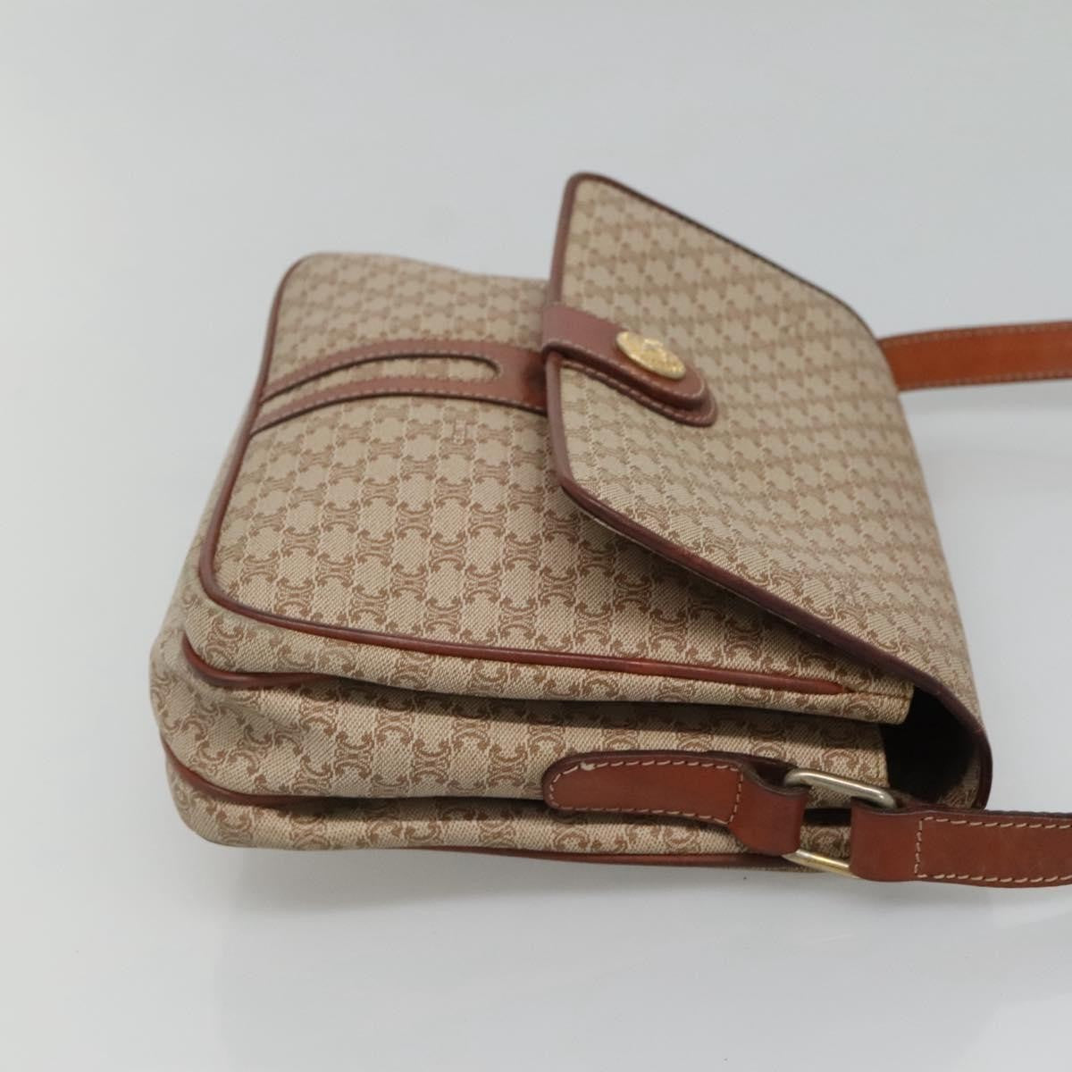 Celine Macadam Shoulder Bag PVC Leather, BEIGE, CANVAS, Shoulder bag