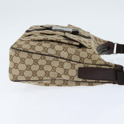 Gucci Front Pocket Messenger Bag GG Canvas, BEIGE, CANVAS, Shoulder bag