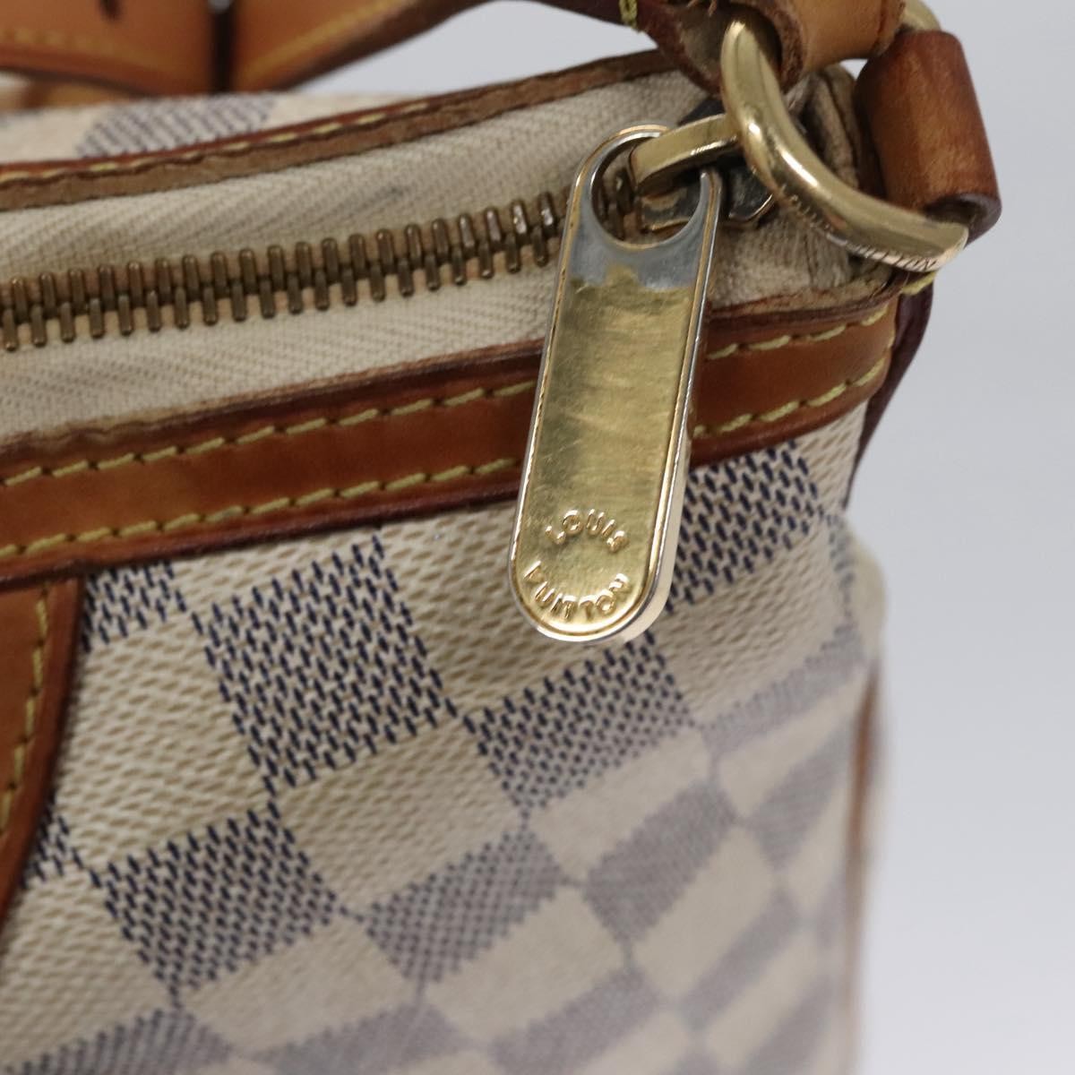 Louis Vuitton Siracusa Handbag Damier, WHITE, CANVAS, Shoulder bag