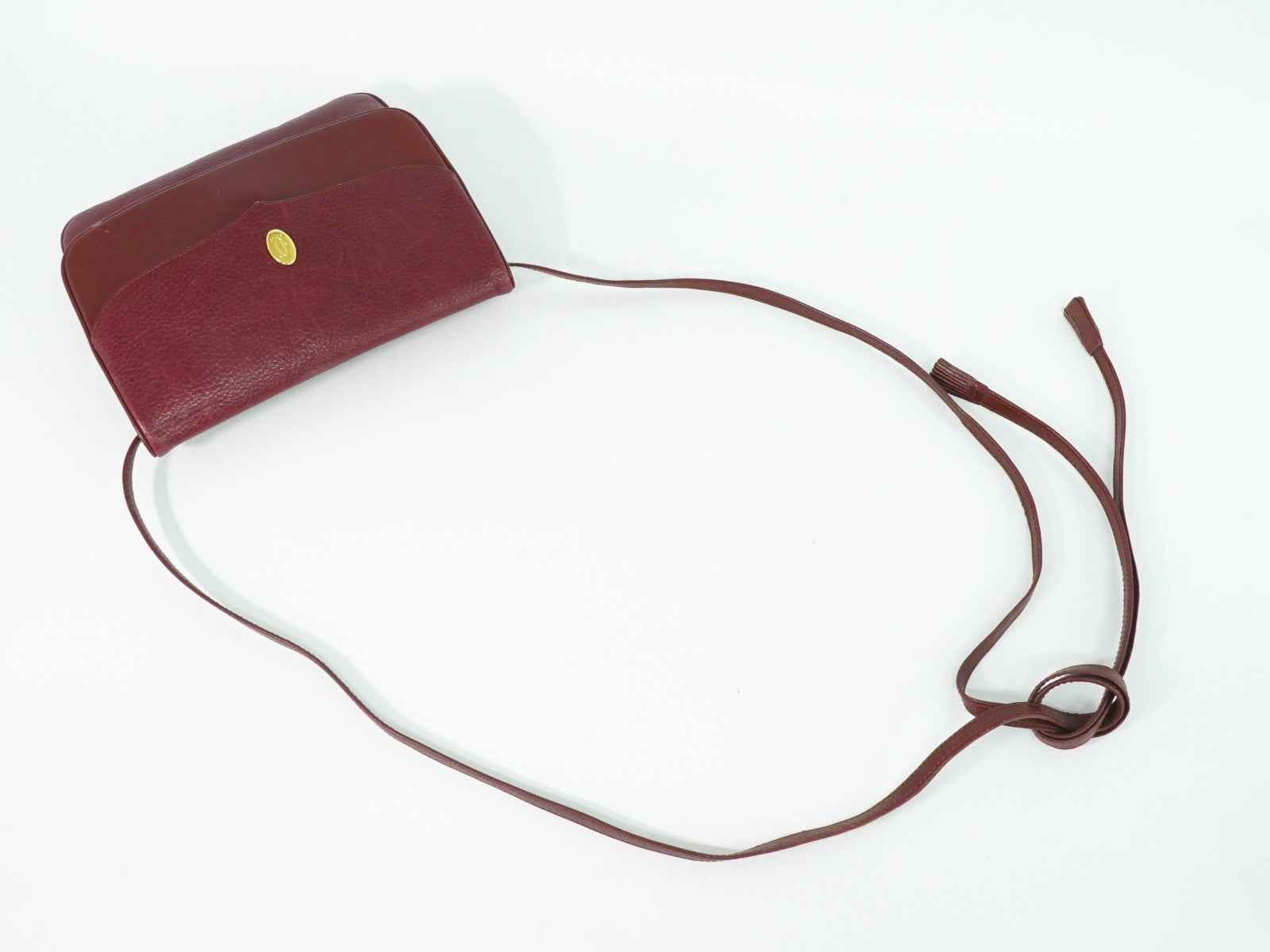 cartier Must de Cartier Shoulder Bag Leather, BURGUNDY, LEATHER, Shoulder bag