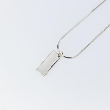 Christian Dior Trotter Motif Necklace Engraved Metal, SILVER, METAL, Necklace